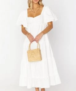 Show Me Your Mumu New Mu Odette Midi Dress ~ White