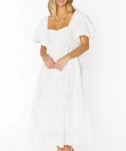 Show Me Your Mumu New Mu Odette Midi Dress ~ White