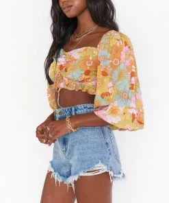 Show Me Your Mumu Jenna Top ~ Groovy Blooms
