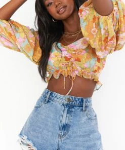 Show Me Your Mumu Jenna Top ~ Groovy Blooms