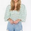 Show Me Your Mumu Angelique Top ~ Green Plaid New Mu