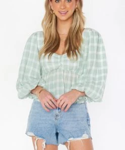 Show Me Your Mumu Angelique Top ~ Green Plaid New Mu