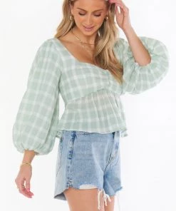 Show Me Your Mumu Angelique Top ~ Green Plaid New Mu