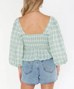 Show Me Your Mumu Angelique Top ~ Green Plaid New Mu