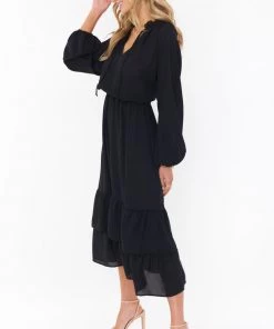 Show Me Your Mumu Cait Midi Dress ~ Black New Mu