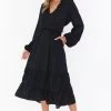 Show Me Your Mumu Cait Midi Dress ~ Black New Mu