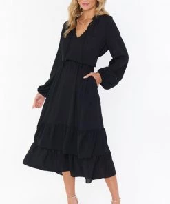 Show Me Your Mumu Cait Midi Dress ~ Black New Mu