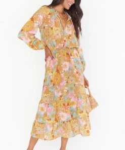 Show Me Your Mumu Cait Midi Dress ~ Groovy Blooms