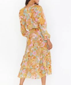 Show Me Your Mumu Cait Midi Dress ~ Groovy Blooms