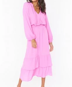 Show Me Your Mumu New Mu Cait Midi Dress ~ Bubblegum Pink