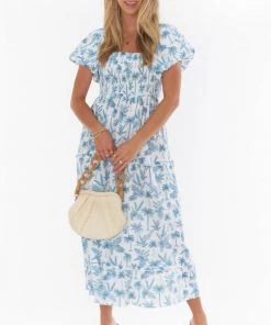 Show Me Your Mumu Norma Midi Dress ~ Blue Lagoon Palm New Mu