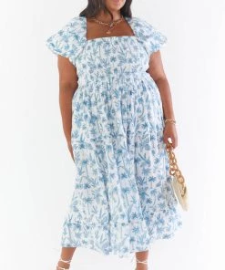 Show Me Your Mumu Norma Midi Dress ~ Blue Lagoon Palm New Mu