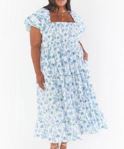 Show Me Your Mumu Norma Midi Dress ~ Blue Lagoon Palm New Mu
