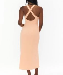 Show Me Your Mumu New Mu Luca Midi Dress ~ Cantaloupe Stretch 12 Show Me Your Mumu New Mu Luca Midi Dress ~ Cantaloupe Stretch