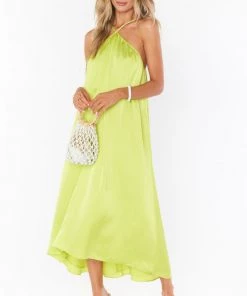 Show Me Your Mumu Lexington Midi Dress ~ Citrine Luxe Satin New Mu