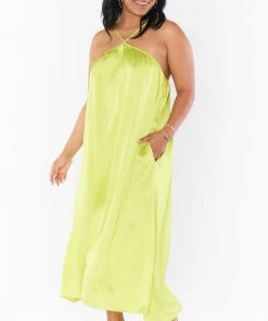Show Me Your Mumu Lexington Midi Dress ~ Citrine Luxe Satin New Mu