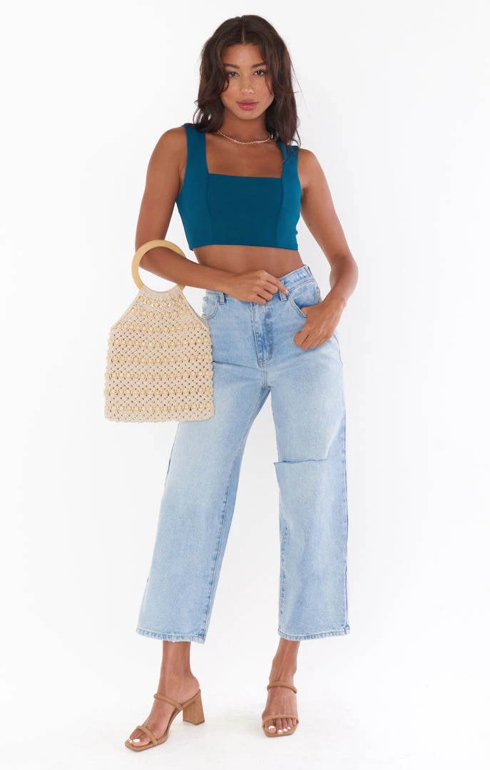 Show Me Your Mumu New Mu Ansley Crop Top ~ Jade Green Stretch 3 Show Me Your Mumu New Mu Ansley Crop Top ~ Jade Green Stretch