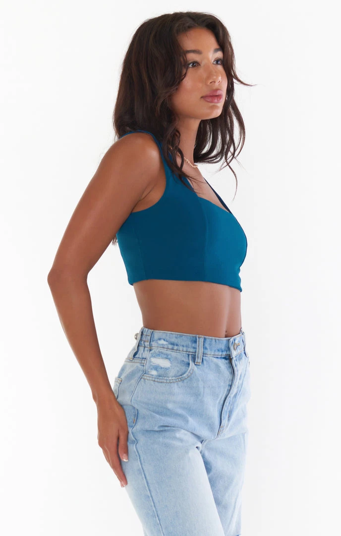 Show Me Your Mumu New Mu Ansley Crop Top ~ Jade Green Stretch 5 Show Me Your Mumu New Mu Ansley Crop Top ~ Jade Green Stretch