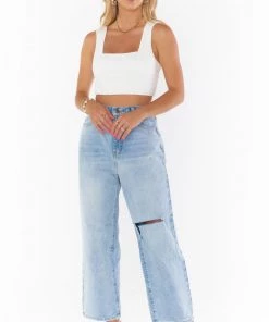 Show Me Your Mumu New Mu Ansley Crop Top ~ White Stretch