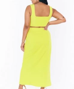 Show Me Your Mumu Cecilia Midi Skirt ~ Citrine Stretch