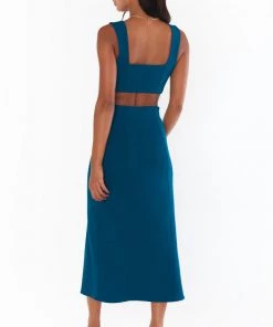 Show Me Your Mumu New Mu Cecilia Midi Skirt ~ Jade Green Stretch