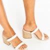 Show Me Your Mumu Steve Madden Marcella Block Heels ~ White/Natural