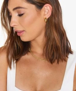 Show Me Your Mumu New Mu Luv AJ Monaco Huggie Earrings ~ Gold