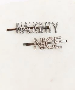 Show Me Your Mumu Naughty Or Nice Hair Pins ~ Black Accessories
