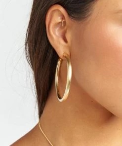 Show Me Your Mumu One Love Hoop Earrings ~ Matte Gold