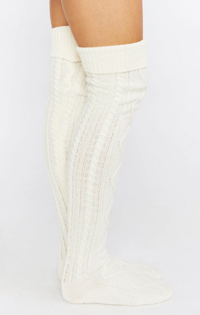 Show Me Your Mumu Over The Knee Cable Socks ~ White Accessories 12 Show Me Your Mumu Over The Knee Cable Socks ~ White Accessories