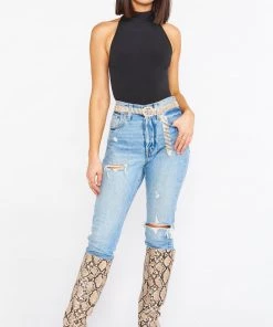 Show Me Your Mumu Steve Madden Rouge High Boot ~ Tan Snake Accessories