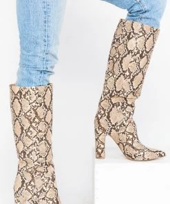 Show Me Your Mumu Steve Madden Rouge High Boot ~ Tan Snake Accessories