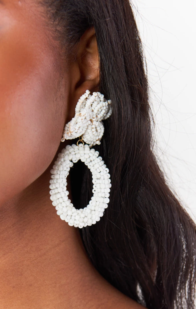 Show Me Your Mumu Flora Statement Earrings ~ Beaded White New Mu 4 Show Me Your Mumu Flora Statement Earrings ~ Beaded White New Mu