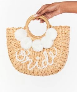 Show Me Your Mumu Bride Straw Bag ~ Natural/White