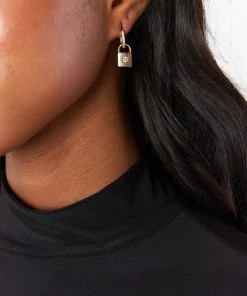 Show Me Your Mumu New Mu ALV Jewels Starburst Lock Huggies ~ 16K Gold Plated