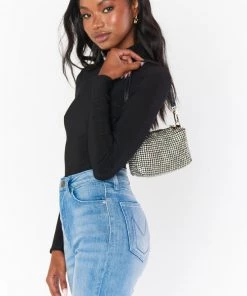 Show Me Your Mumu Eternity Rhinestone ~ Bag Silver & Black