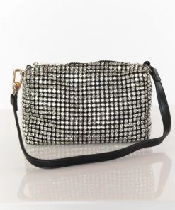 Show Me Your Mumu Eternity Rhinestone ~ Bag Silver & Black