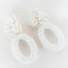 Show Me Your Mumu Flora Statement Earrings ~ Beaded White New Mu