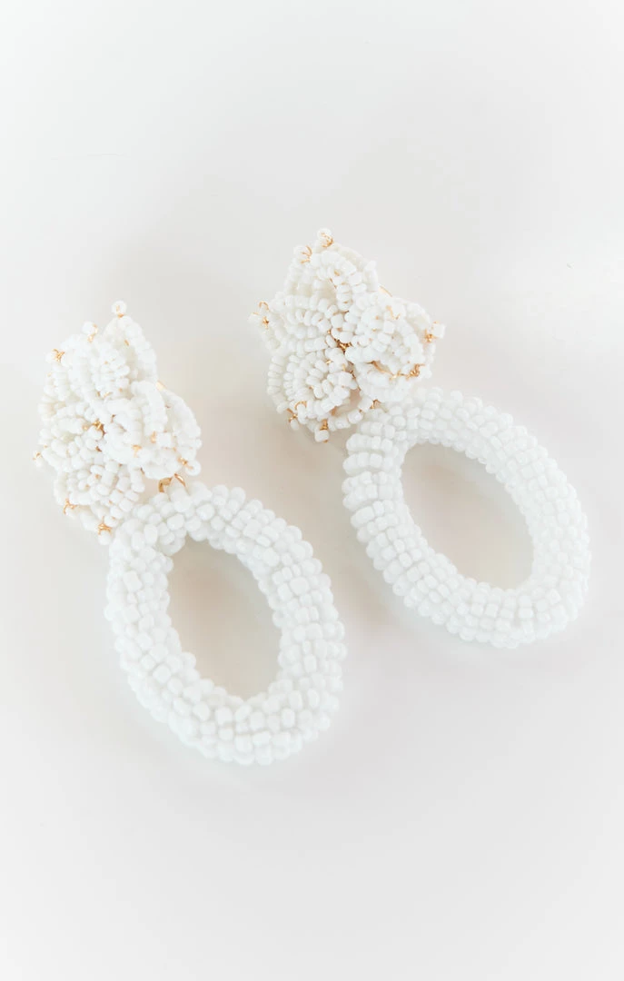 Show Me Your Mumu Flora Statement Earrings ~ Beaded White New Mu 3 Show Me Your Mumu Flora Statement Earrings ~ Beaded White New Mu