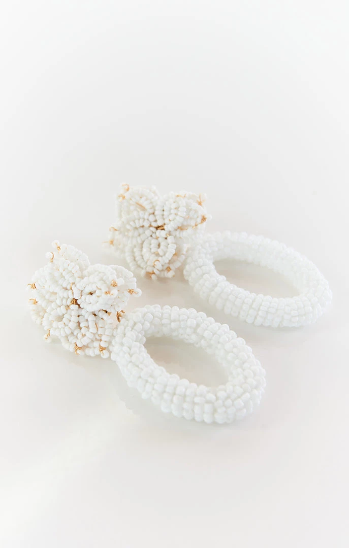 Show Me Your Mumu Flora Statement Earrings ~ Beaded White New Mu 6 Show Me Your Mumu Flora Statement Earrings ~ Beaded White New Mu