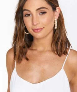 Show Me Your Mumu Accessories Sirocco Pearl Hoops ~ White/Gold 8 Show Me Your Mumu Accessories Sirocco Pearl Hoops ~ White/Gold