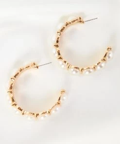 Show Me Your Mumu Accessories Sirocco Pearl Hoops ~ White/Gold 9 Show Me Your Mumu Accessories Sirocco Pearl Hoops ~ White/Gold