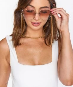 Show Me Your Mumu New Mu Snake Sunglasses Chain ~ Gold