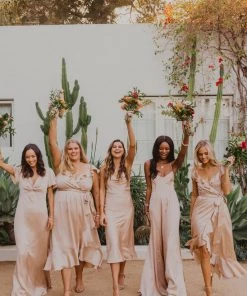 Show Me Your Mumu Rome Twist Gown ~ Champagne Luxe Satin