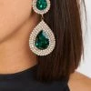 Show Me Your Mumu Vivi Statement Earrings ~ Green/Silver Accessories