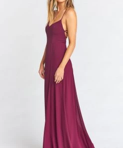 Show Me Your Mumu Godshaw Goddess Gown ~ Merlot Chiffon Bridesmaids Dresses