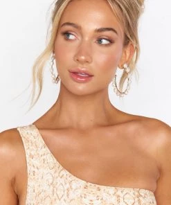 Show Me Your Mumu Sunrise Pearl Hoops ~ Gold