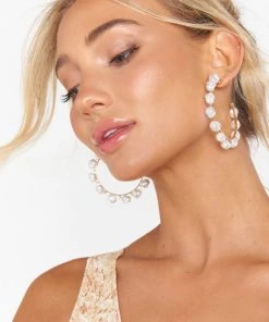 Show Me Your Mumu Sunrise Pearl Hoops ~ Gold