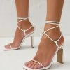 Show Me Your Mumu New Mu Billini Toniro Wrap Up Heel ~ White