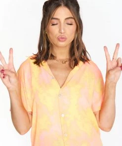 Show Me Your Mumu Clio Tie Dye Scrunchie ~ Pink/Orange Accessories